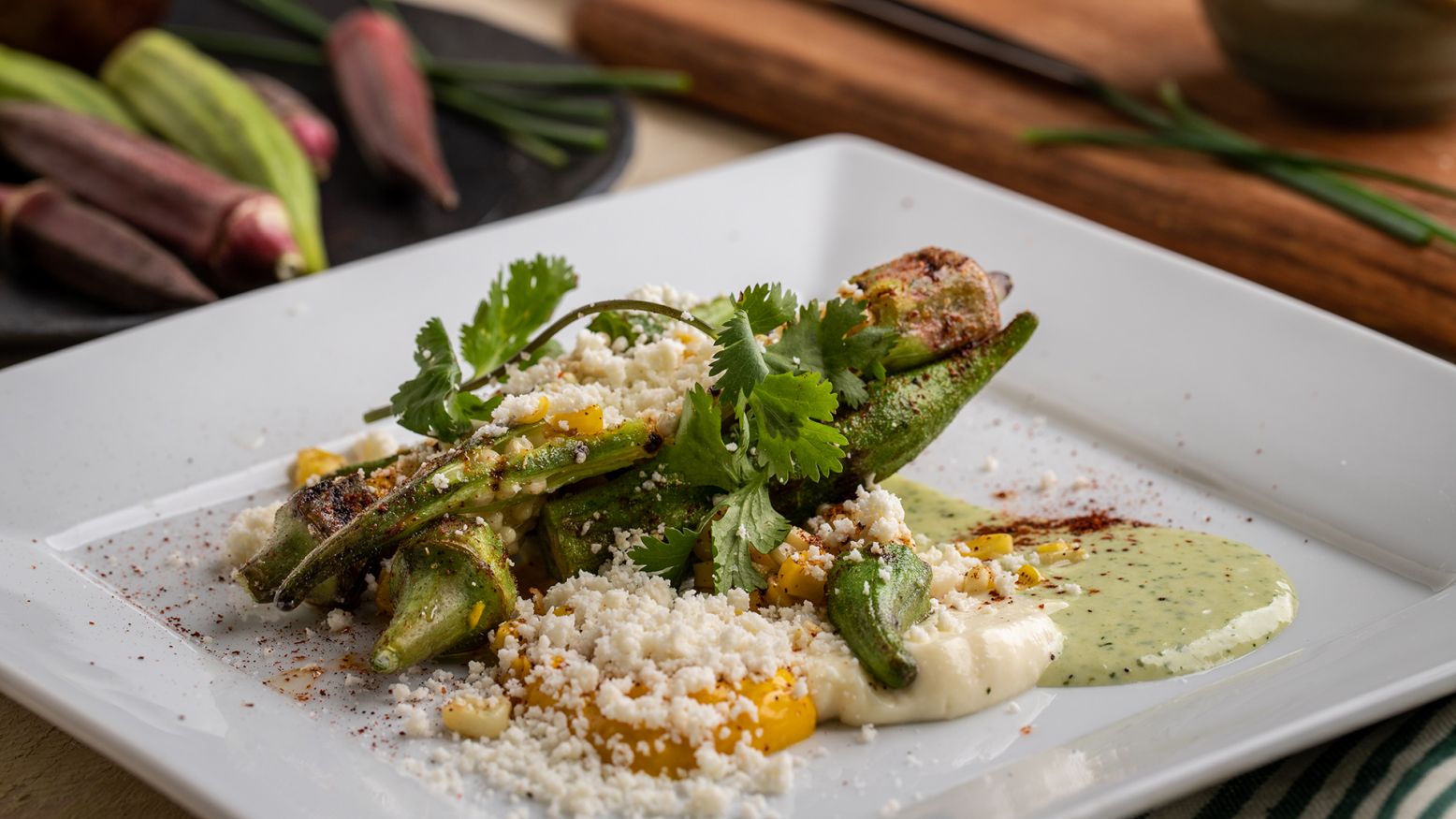 Grilled Okra with Aioli
