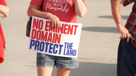 sign protesting eminent domain