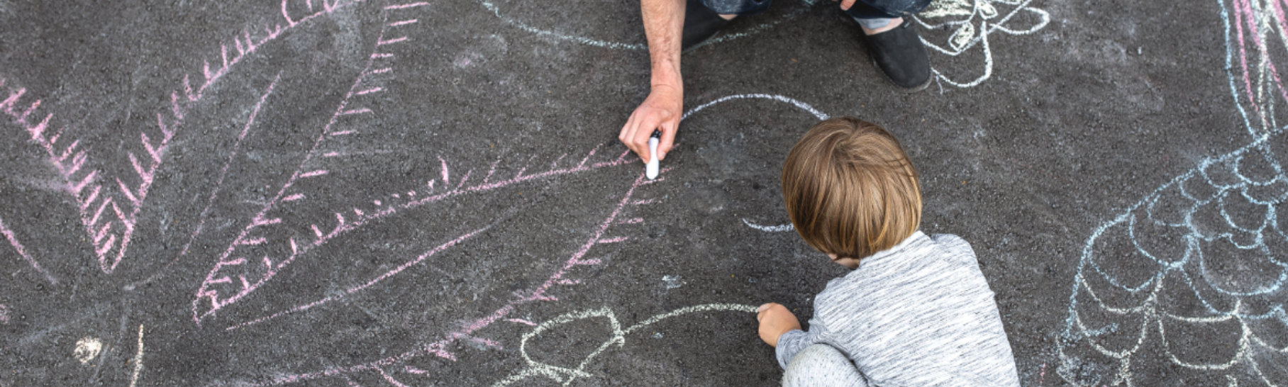 chalk art with child