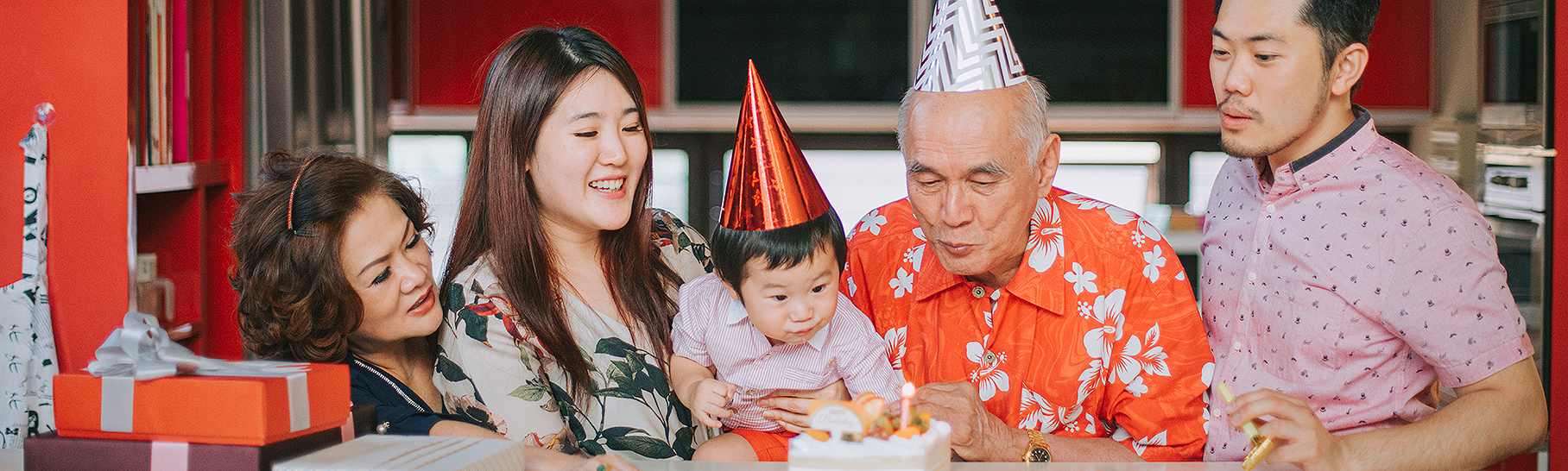 multigenerational family birthday celebration