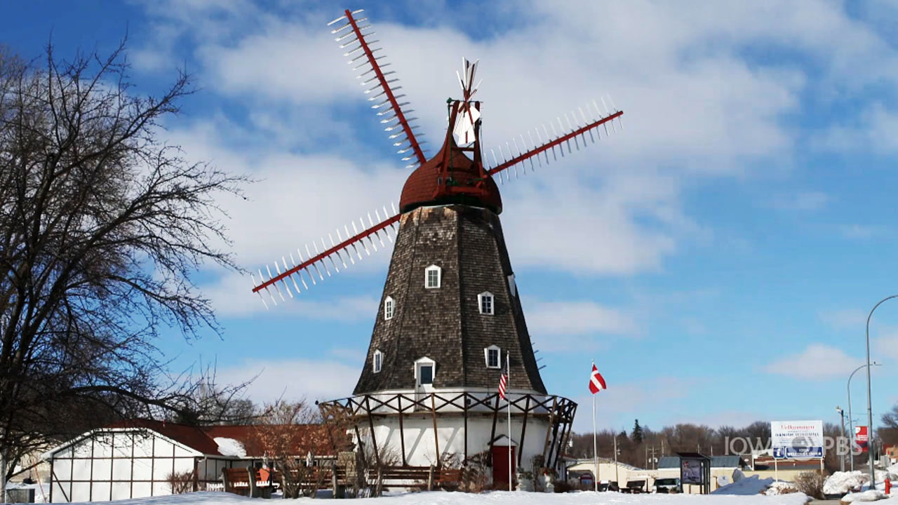 A historic Danish-style windmill.
