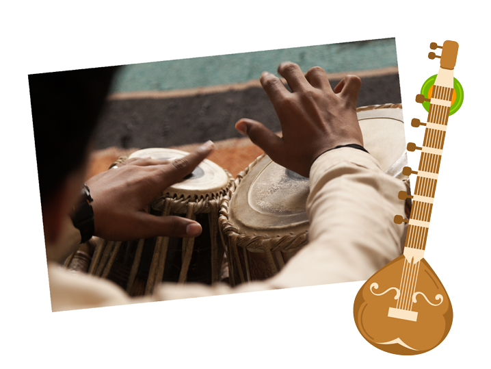 Indian man plays the drums