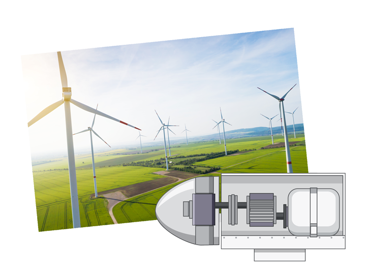 Wind turbines standing in Iowa fields