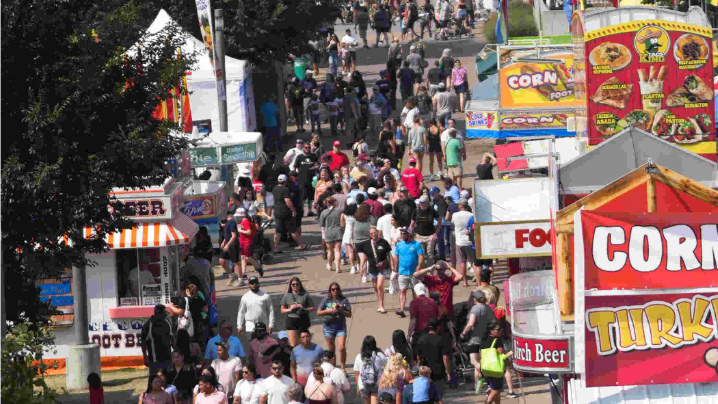 Crowds flocked to the food vendors throughout the Iowa State Fair.