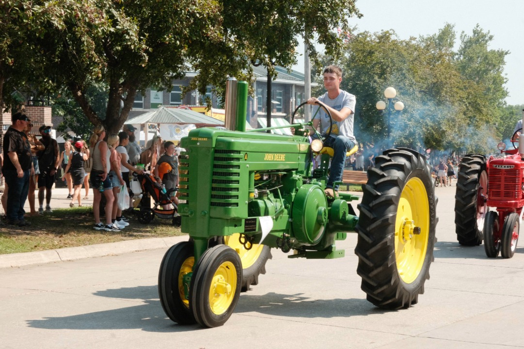 John Deere tractor on the fairgrounds street