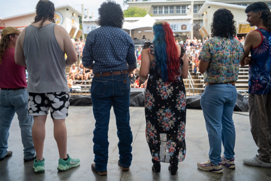 Row of Mullet Contest participants