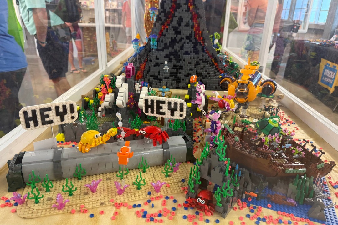 colorful lego display at the cultural center