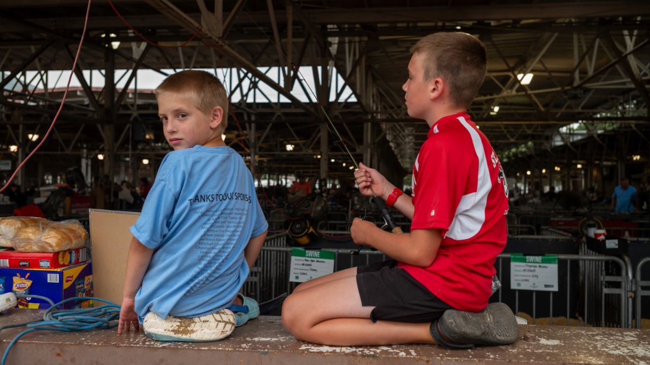 Kids in the barns