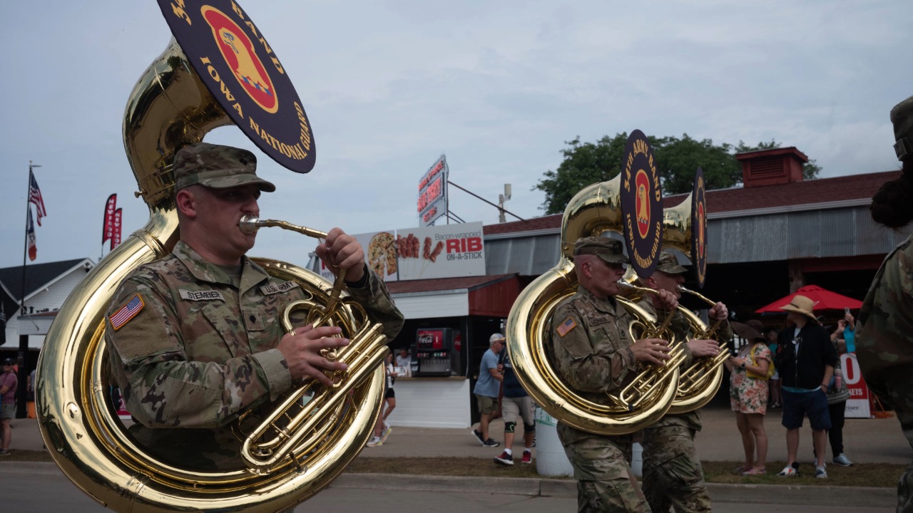 Veterans Day Parade band performing