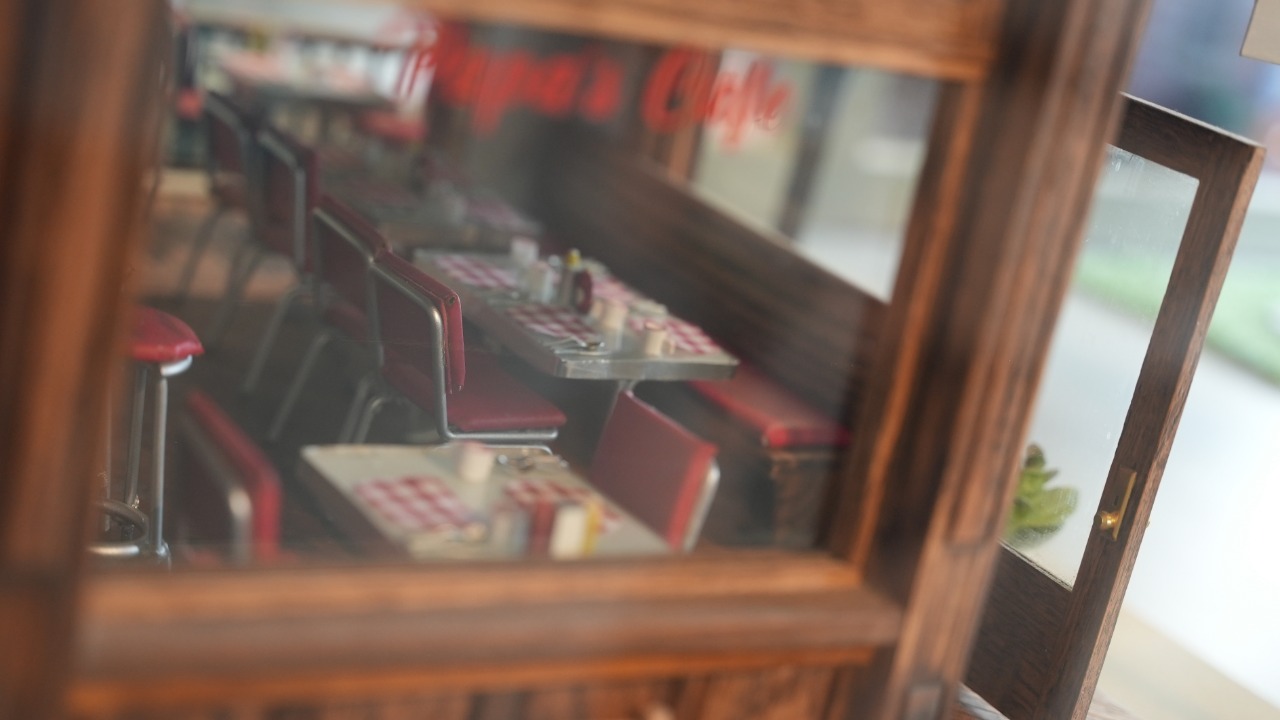up close shot of a Coke miniature restaurant