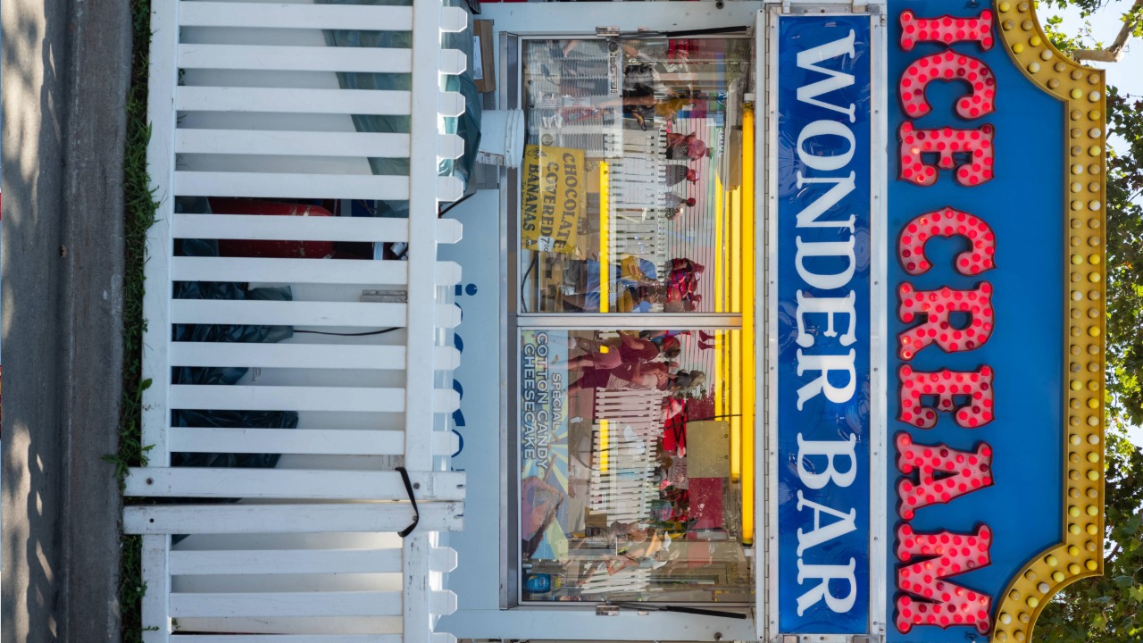 The Wondar Bar stand stands ready for its next crowd, a colorful Iowa State Fair classic.
