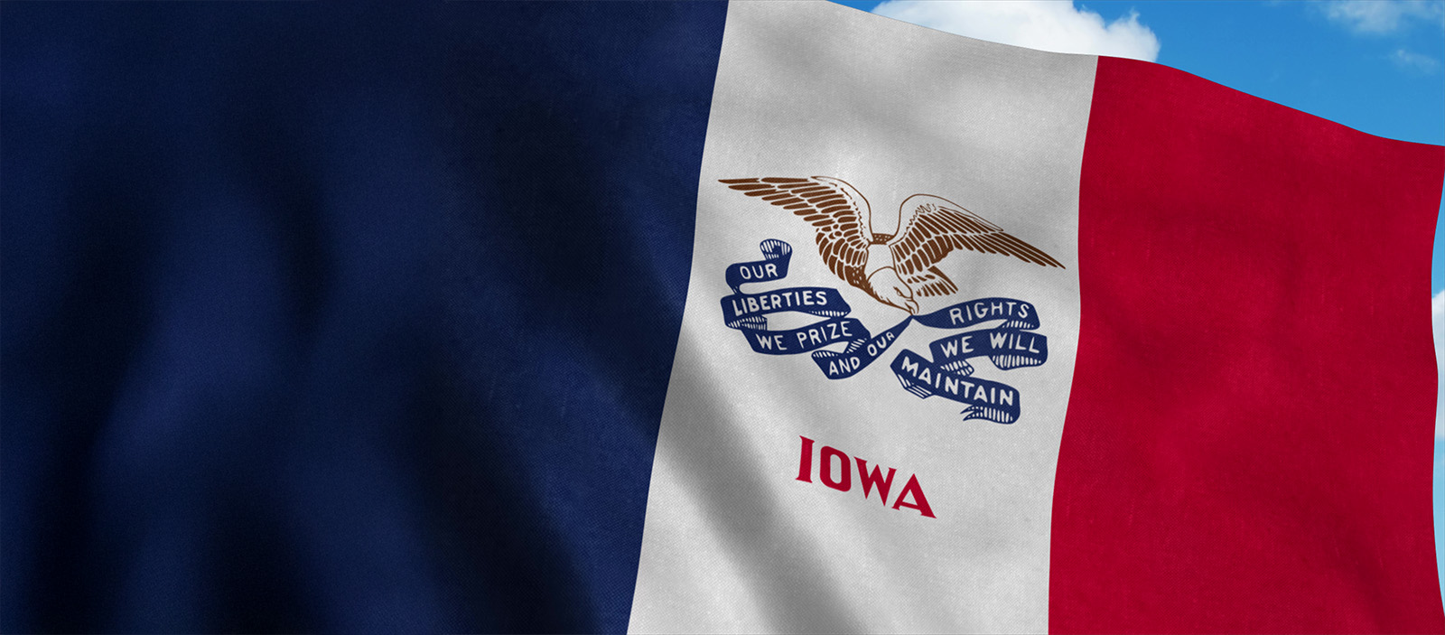 The state of Iowa flag.