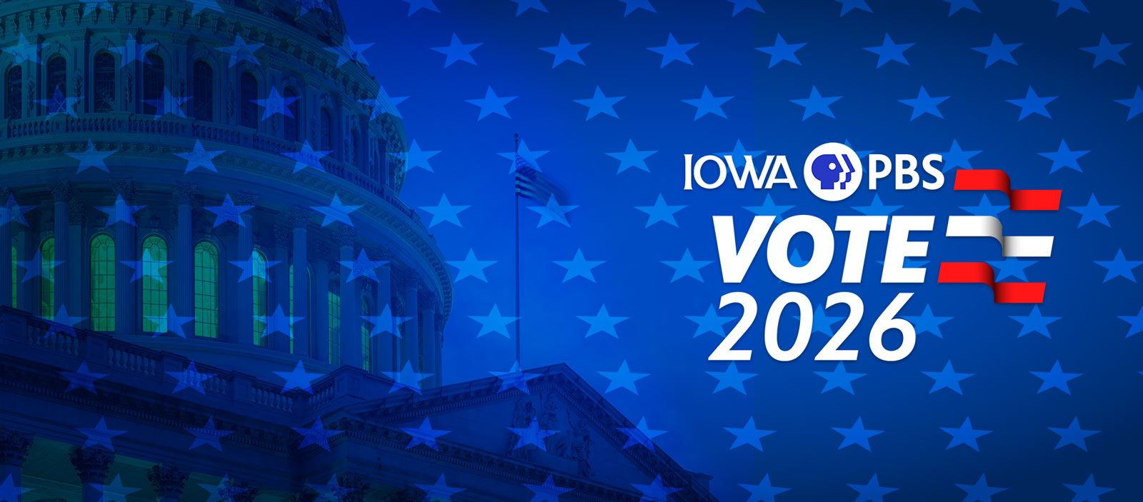 The United States Capitol building and the text Iowa PBS Vote 2026.