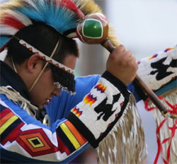 Image of Native American man dancing.