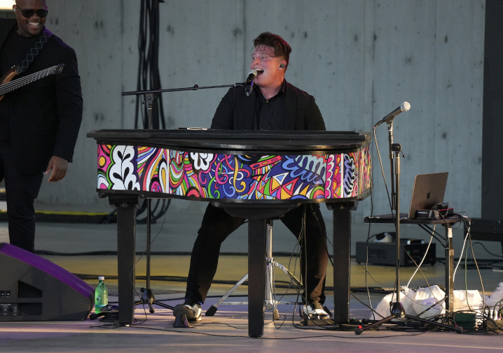 Musician Blake Guyre performs his Elton John/Billy Joel tribute concert.