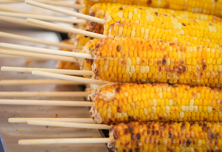 roasted corn on a stick at the Iowa State Fair