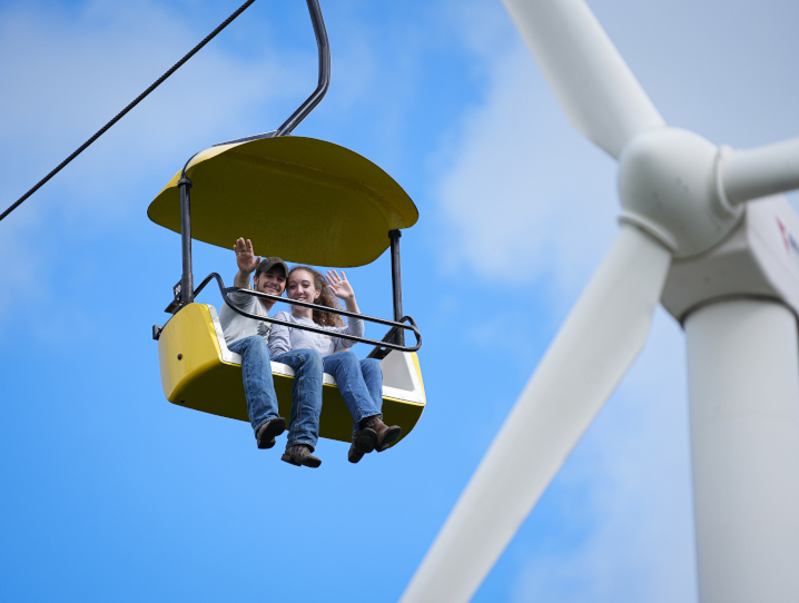 Enjoying the skyglider on a beautiful day at the Iowa State Fair