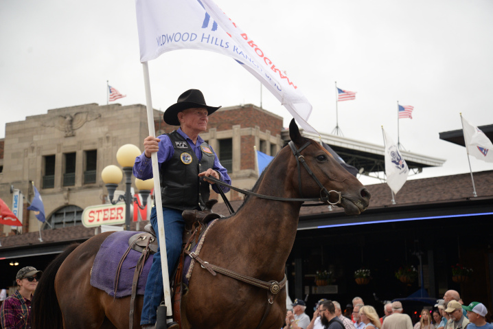 Parade participant on horseback at the veterans parade