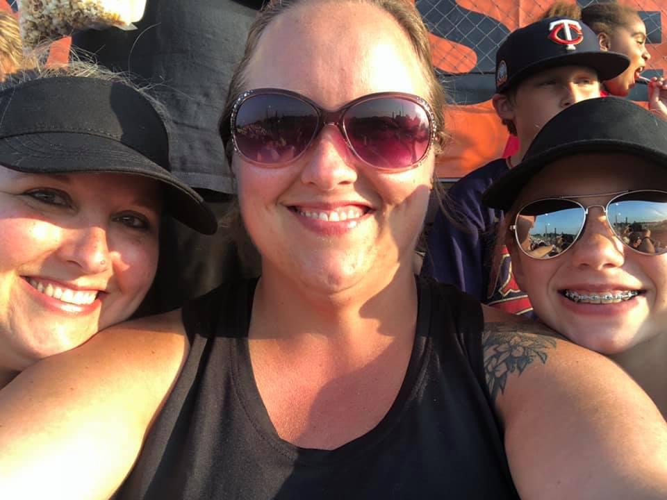 Twin sisters Sarah and Kari at the Girls state softball tournament 