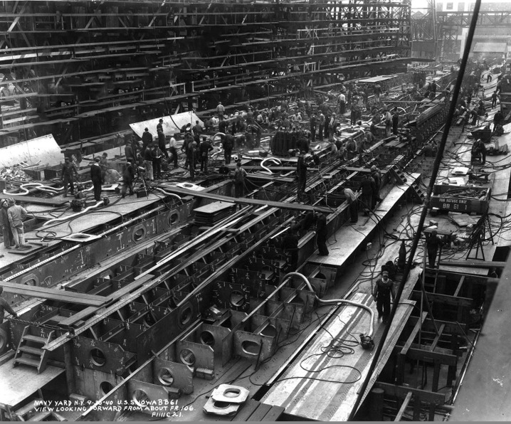 USS Iowa being built