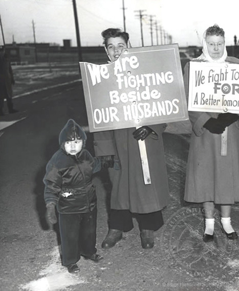 Families of Auto Workers Picketing, 1950