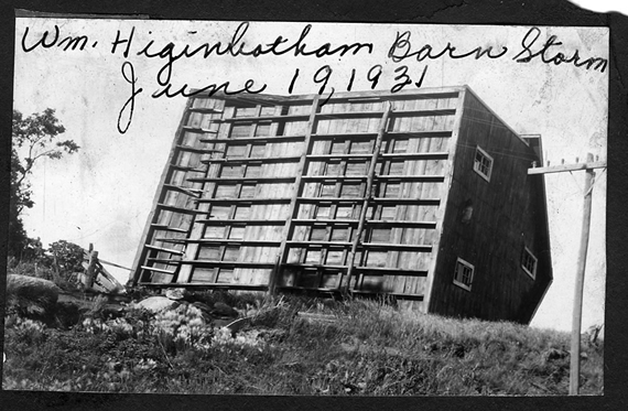 Barn Destroyed  by Tornado, 1931 