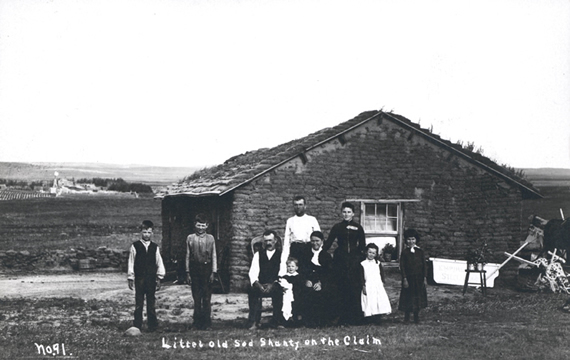 Family in Front of Sod Home, ca. 1909