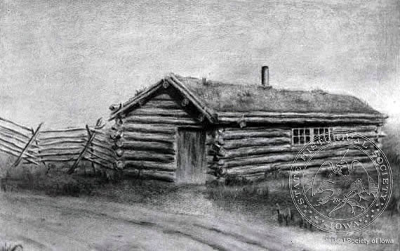 Sod Roofed One Room Log School House