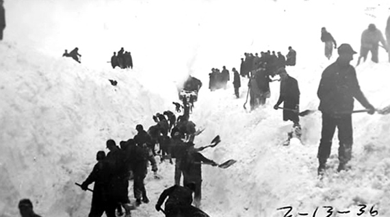 Removing Snow From Tracks, Forest City, 1936