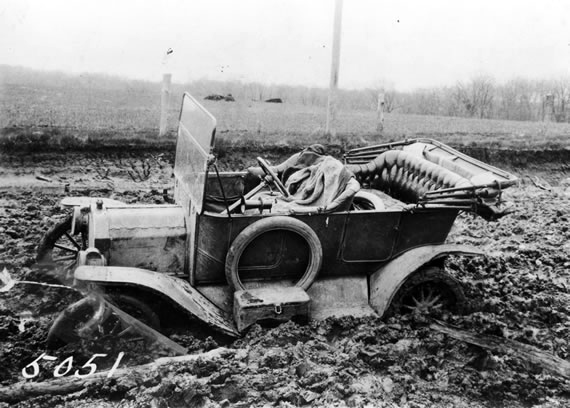 Car Stuck in Dirt Roads