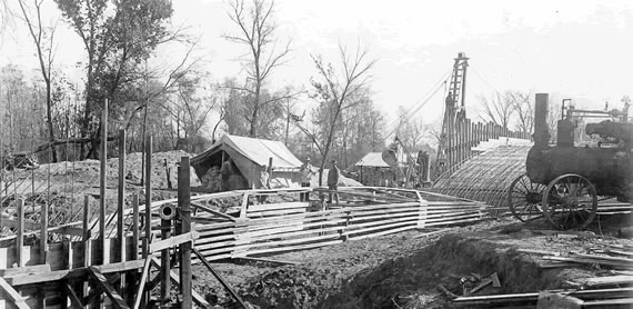 Men Constructing Bridge Men Constructing Bridge