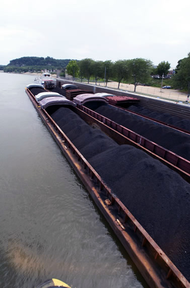 River Barge Transporting Coal