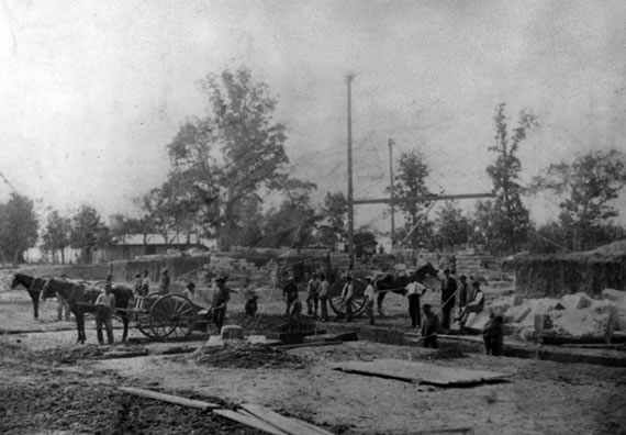 Constructing the Foundation of the State Capitol, 1871