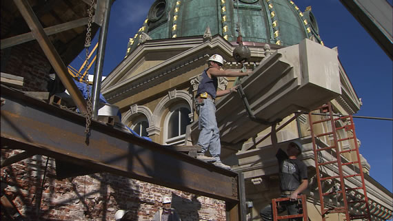 Workers During Restoration of Capitol, 1999