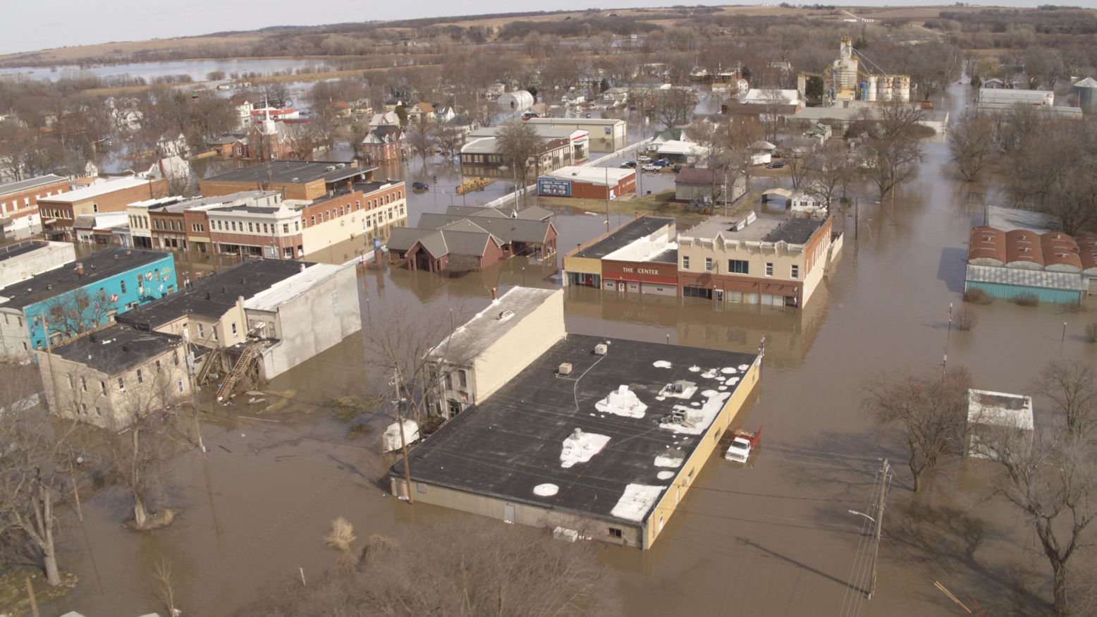 Flooded Downtown Hamburg, Iowa
