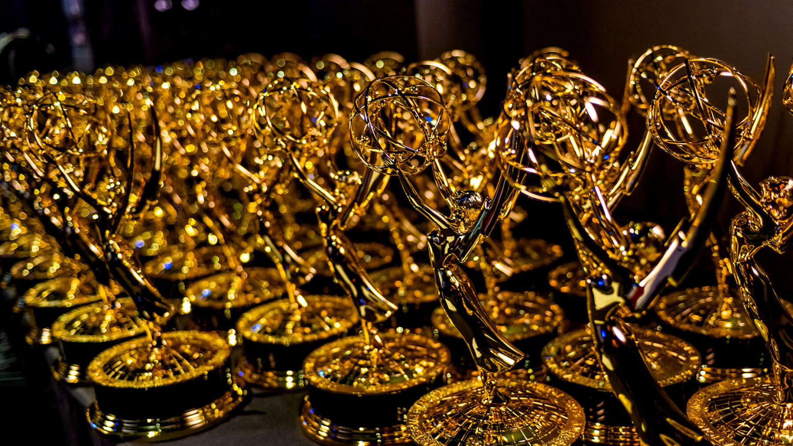 row of Emmy statues