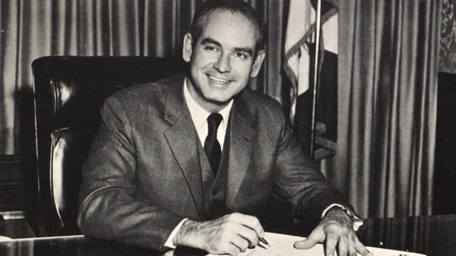 Robert D Ray at his desk