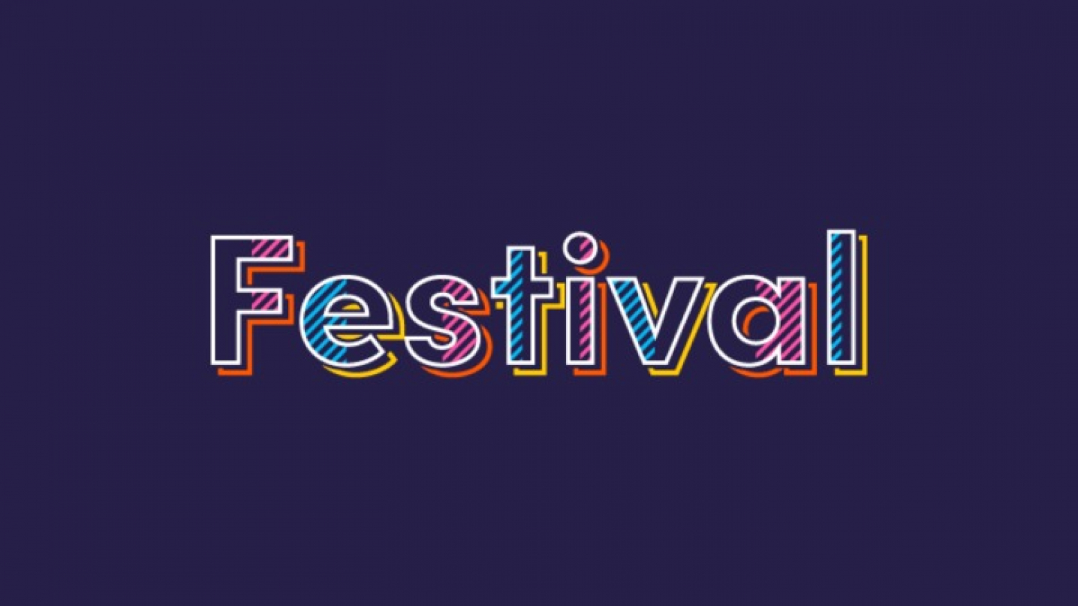 Purple background with the word Festival