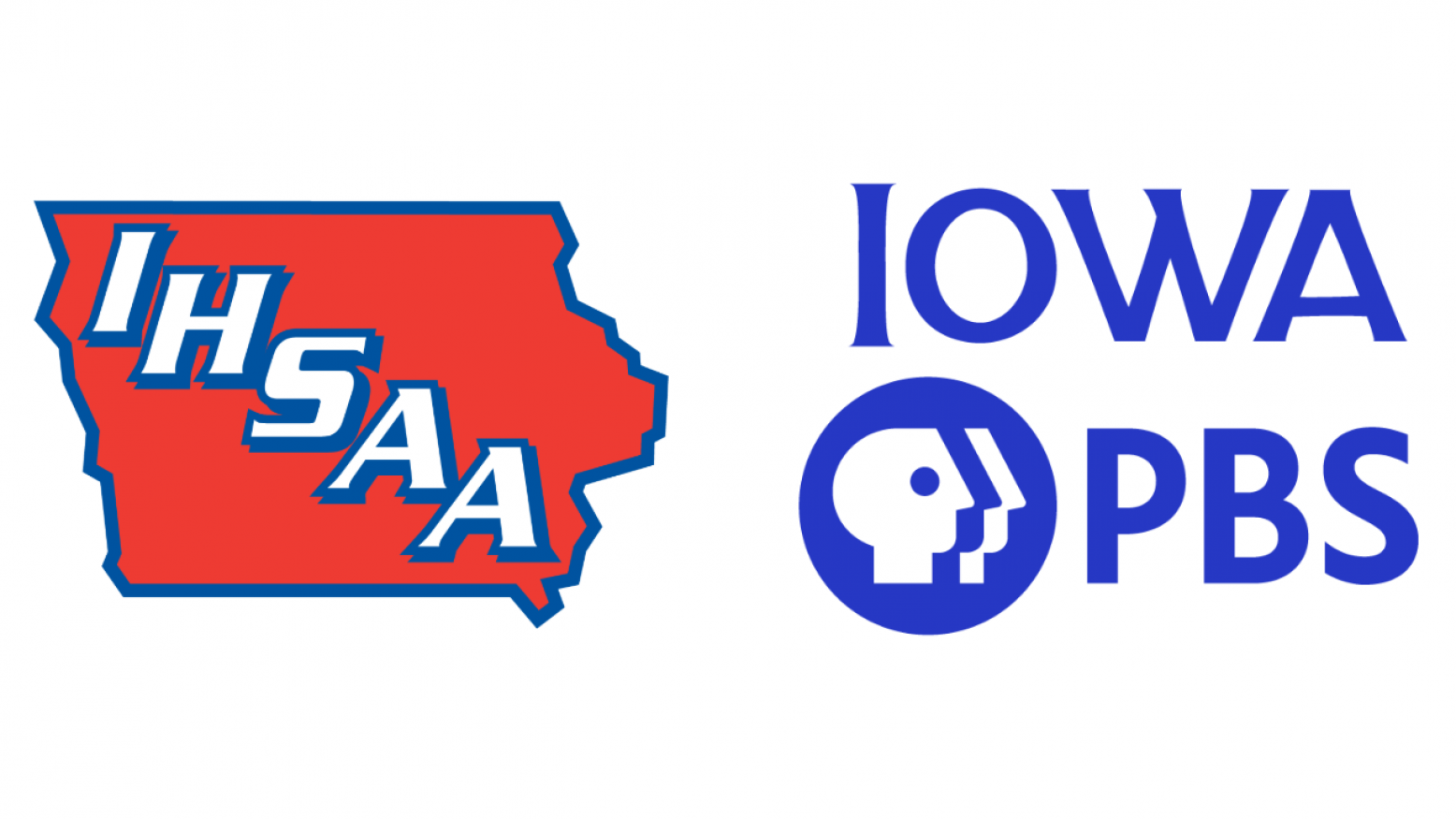 Iowa High School Athletic Association logo and Iowa PBS logo