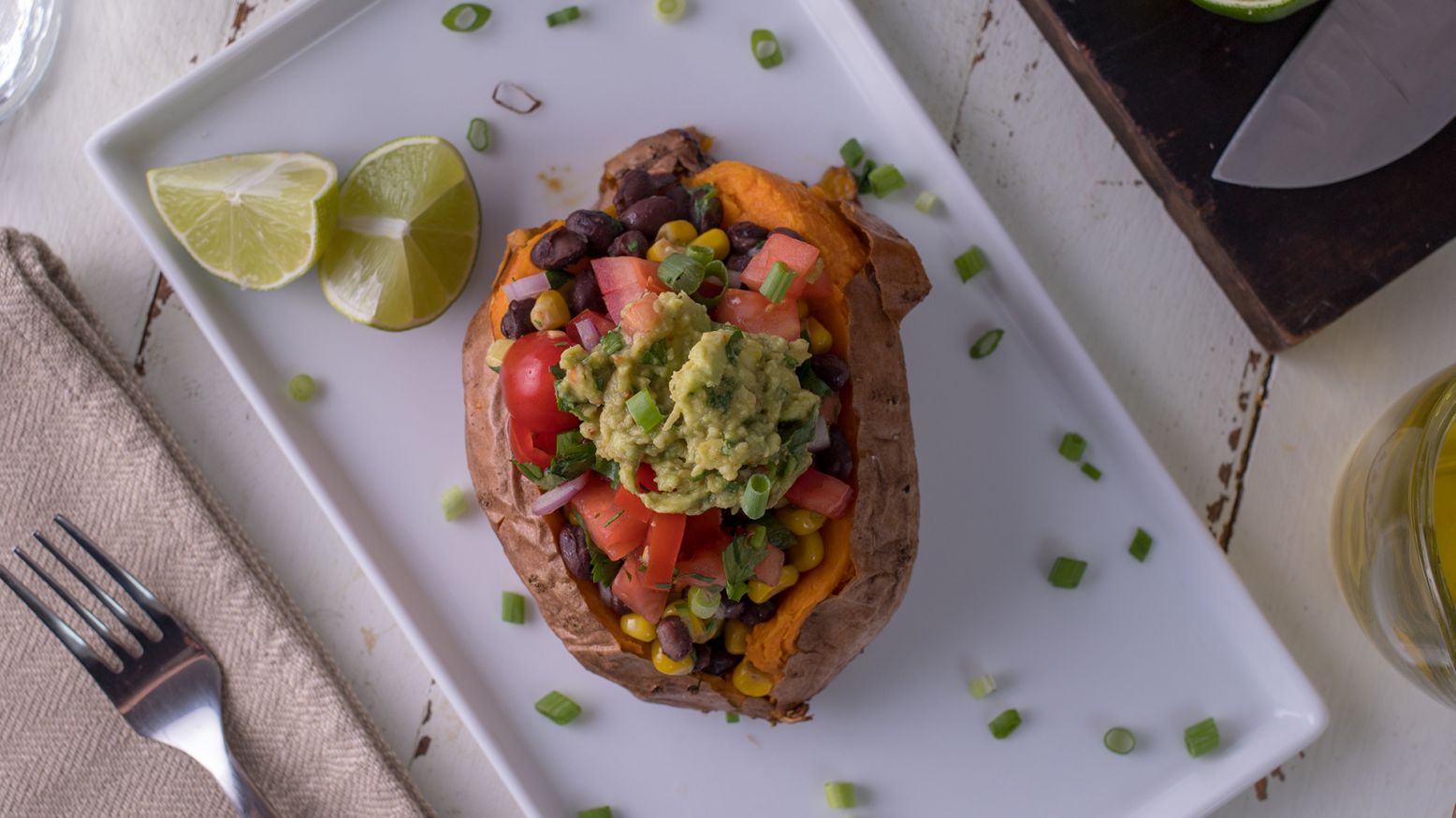 Black Bean Stuffed Sweet Potato