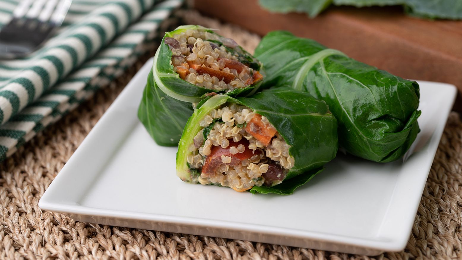 Collard Green Quinoa Wraps