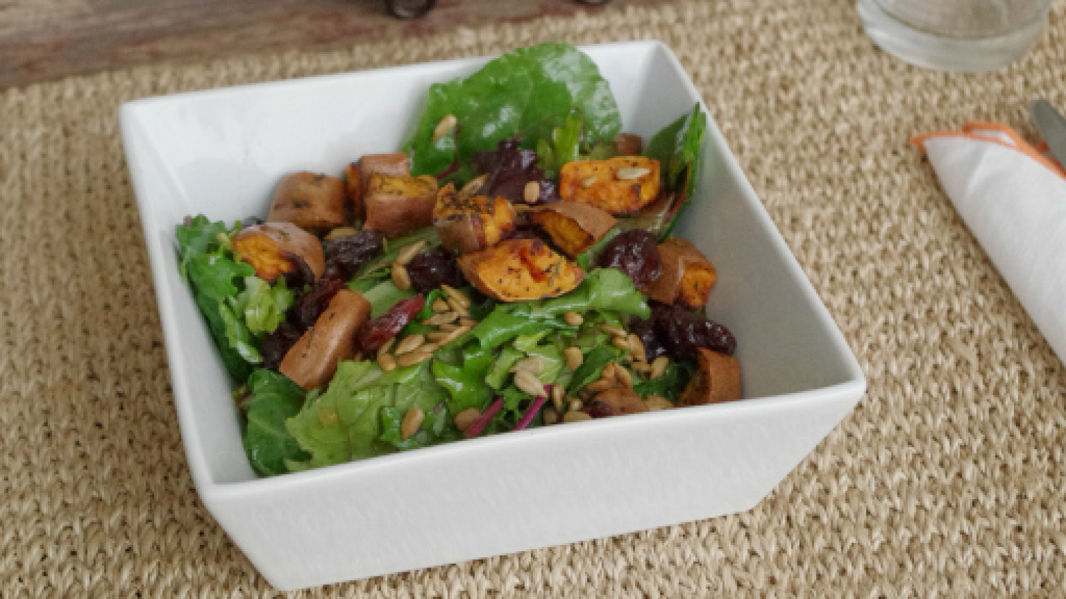 Sweet Potato Kale Salad with Honey-Wine Vinaigrette