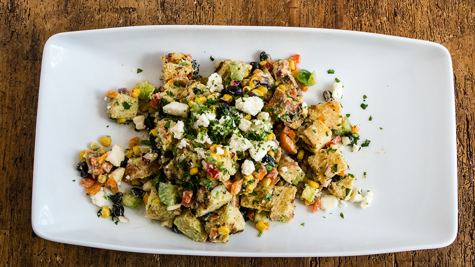 Southwestern Panzanella with Tomatillos
