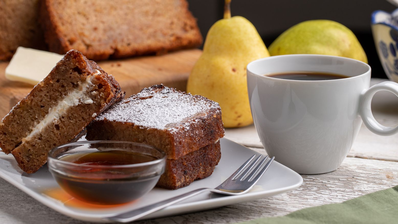 Chèvre Stuffed Pear French Toast