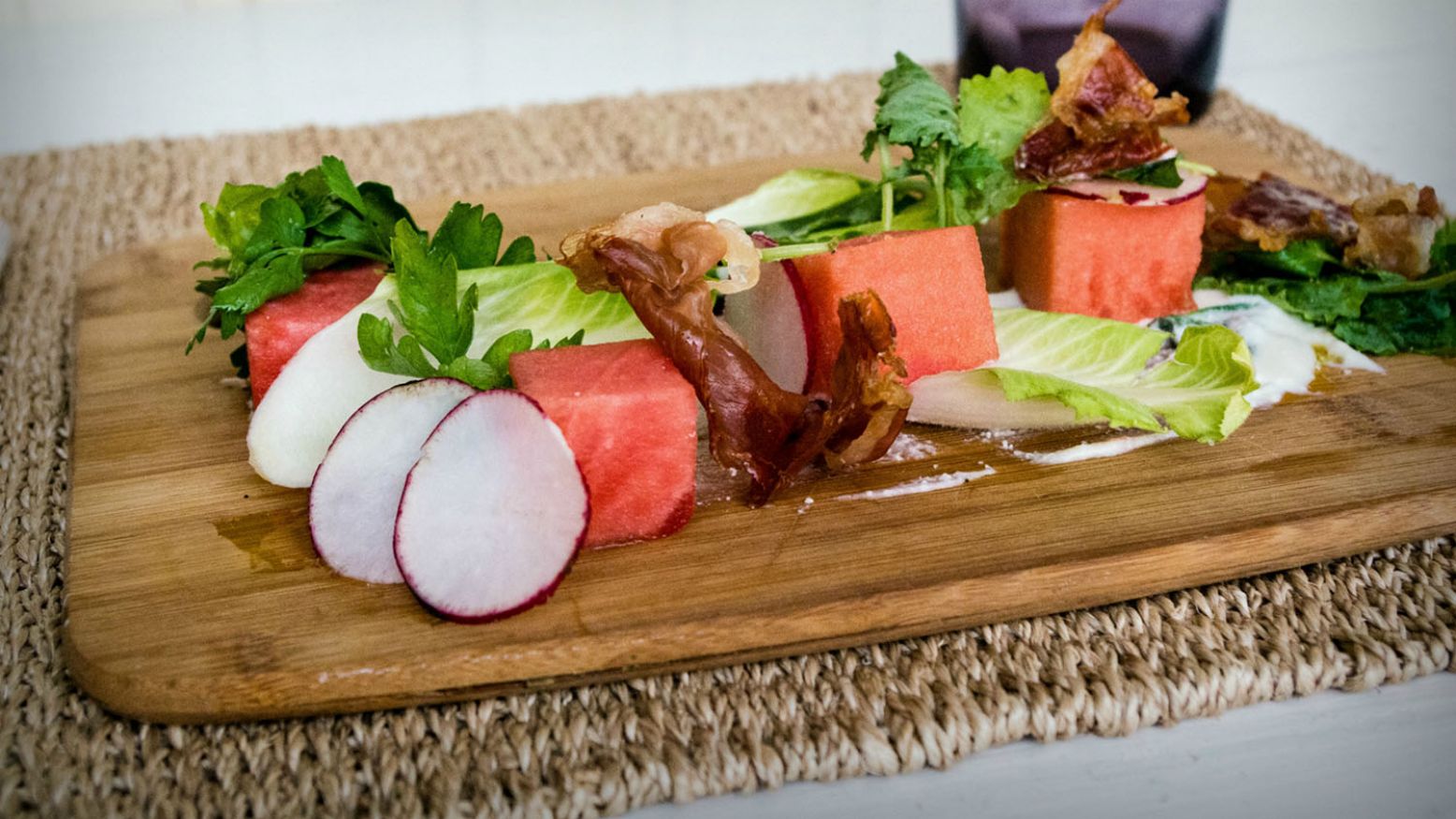 Watermelon Salad with Mascarpone Dressing