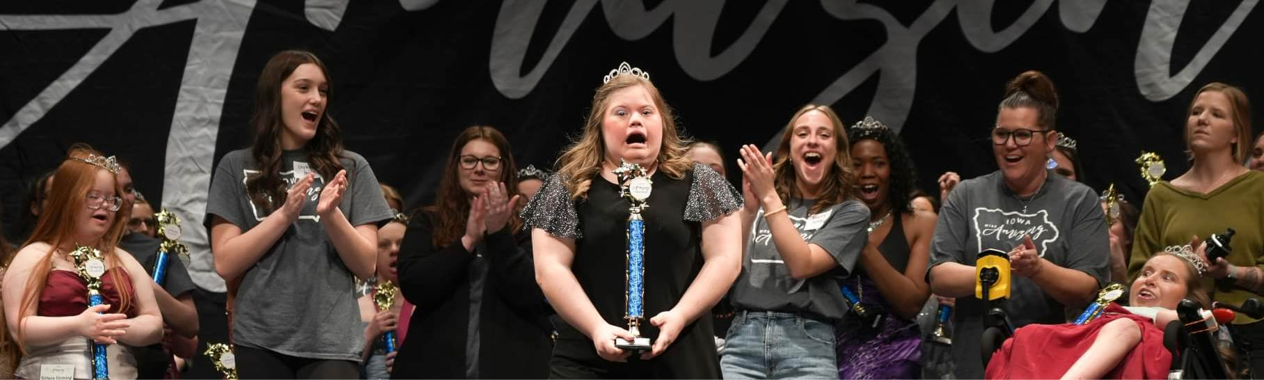 Crowning ceremony at Iowa Miss Amazing