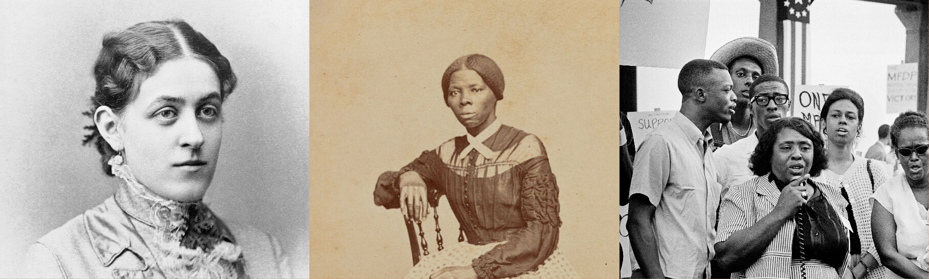 Carrie Chapman Catt, Harriet Tubman and Fannie Lou Hamer 