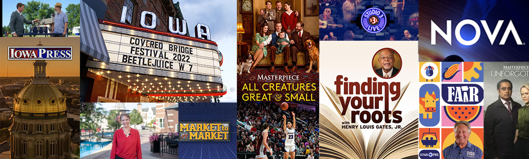 Shows - Antiques Roadshow, Iowa Press, Iowa Life, Road Trip Iowa, Finding Your Roots