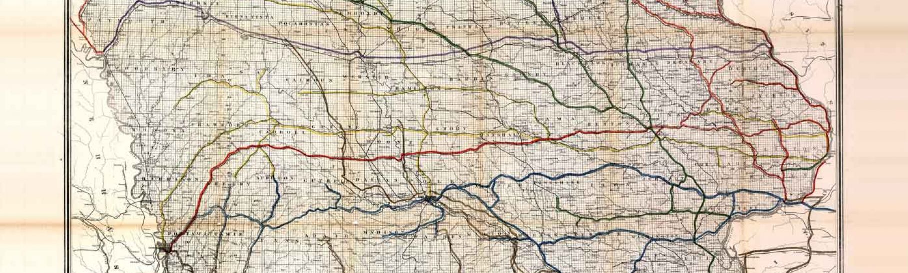 1881 Railroad Map of Iowa