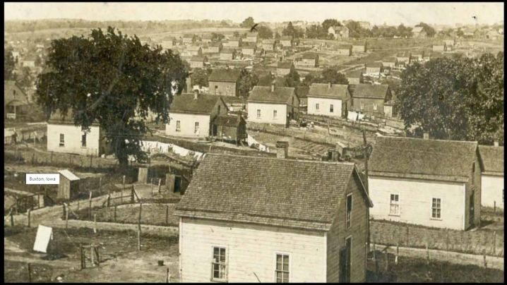 Houses in the town of Buxton, Iowa 1900 to 1920.